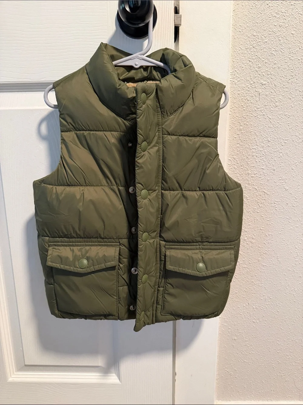 GAP Olive Green Quilted Puffer Vest for Kids